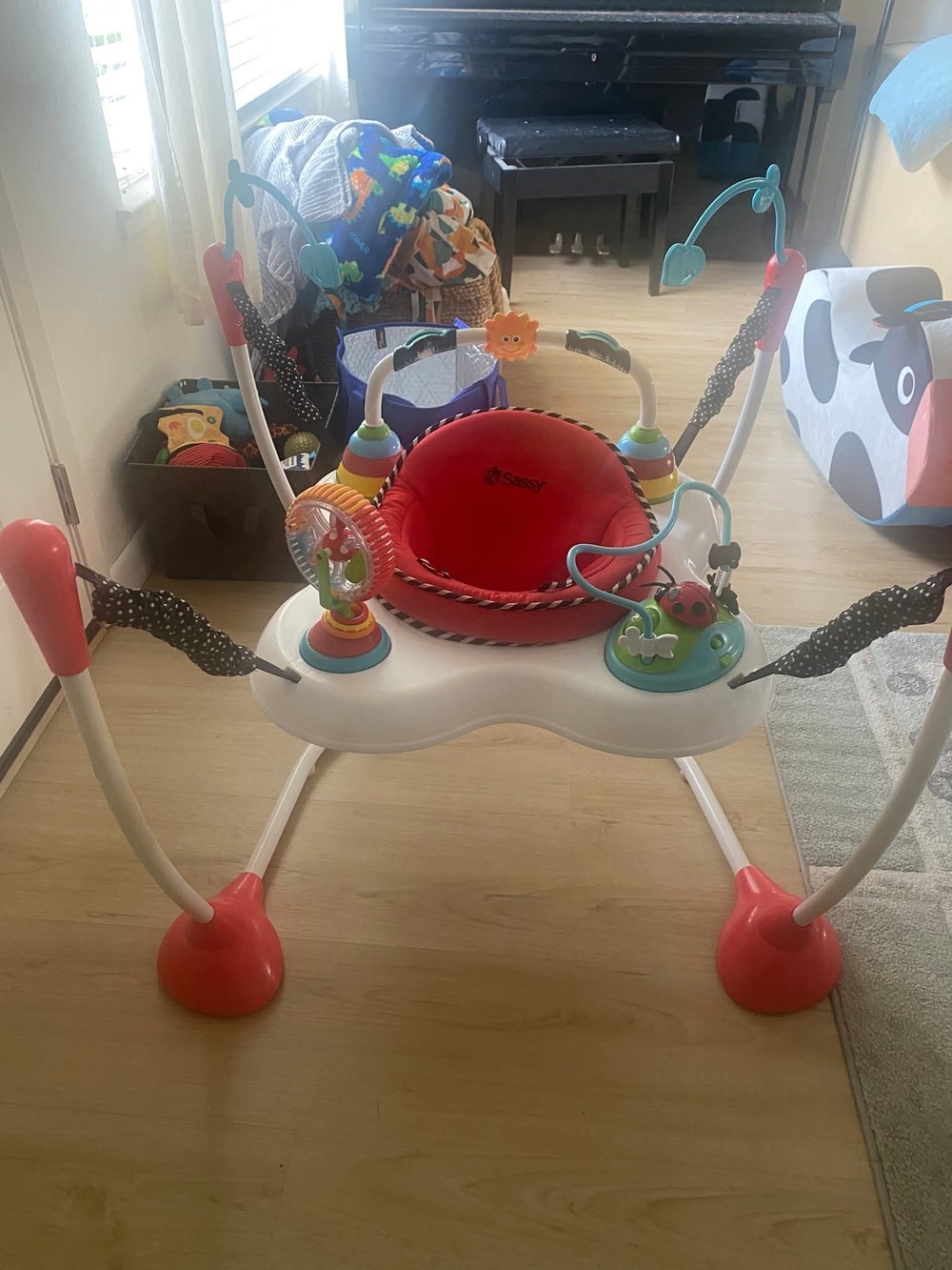 Red Baby Activity Jumper with Interactive Toys